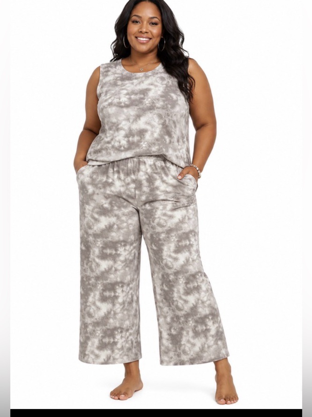 Carole Hochman  Women Tie Die Gray Comfort Set